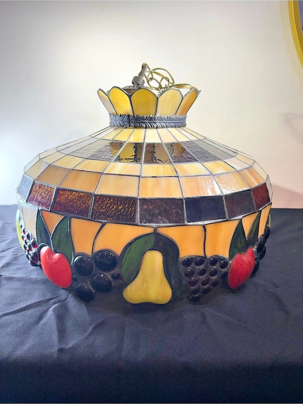 Stained Glass Fruit Lamp Yellow & Brown